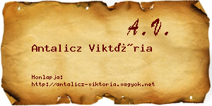 Antalicz Viktória névjegykártya